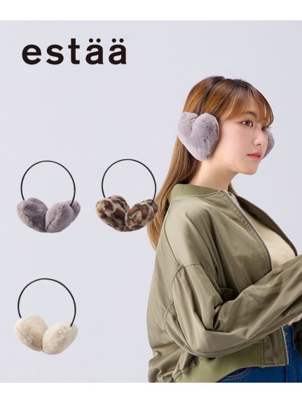 エスタ (estaa) イヤーマフラー ハート型 【公式ムーンバット】 イヤマフ フェイクファー（帽子/イヤーマフ）の詳細画像