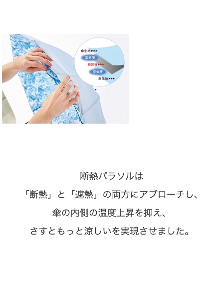 【日傘】エスタ (estaa)断熱パラソル 氷 UV加工 1級遮光 晴雨兼用（日傘/長傘）の詳細画像