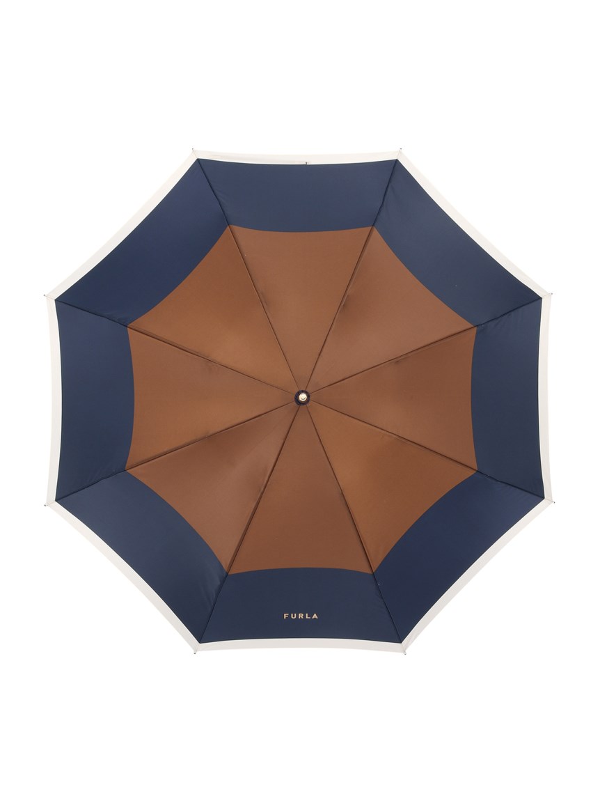 雨傘】 フルラ (FURLA) カラーボーダー ロゴプリント 折りたたみ傘 雨傘】 フルラ (FURLA) カラーボーダー ロゴプリント 折りたたみ傘