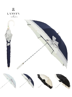 ランバン オン ブルー(LANVIN en Bleu)の【日傘】ランバン オン ブルー(LANVIN en Bleu) ビジューリボン 晴雨兼用日傘 長傘 スライド式 遮光 遮熱 UV 晴雨兼用 長傘