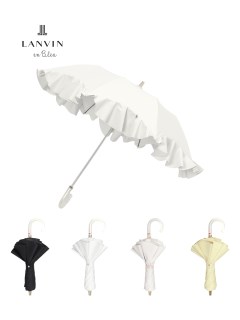 ランバン オン ブルー(LANVIN en Bleu)の【日傘】ランバン オン ブルー (LANVIN en Bleu) ラッフルフリル ショート折りたたみ傘 楽折り 折りたたみ傘