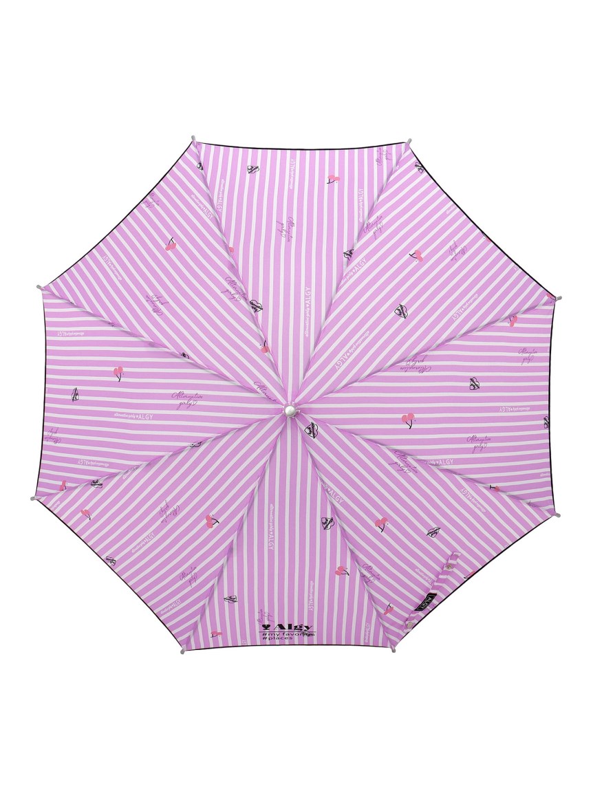 出品10/31まで！Lisette オンブレル　スリーズ　日傘　さくらんぼ 雨傘】アルジー (ALGY) ストライプ柄 さくらんぼ 長傘 【公式ムーン