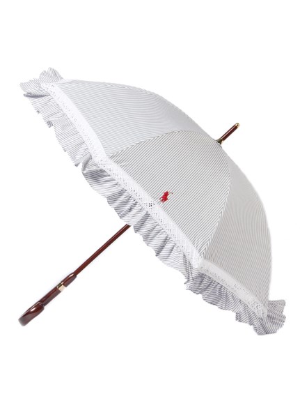 【日傘】ポロ　ラルフ　ローレン (POLO RALPH LAUREN) ストライプフリル 長傘 【公式ムーンバット】遮光 遮熱 UV 晴雨兼用（日傘/長傘）の詳細画像